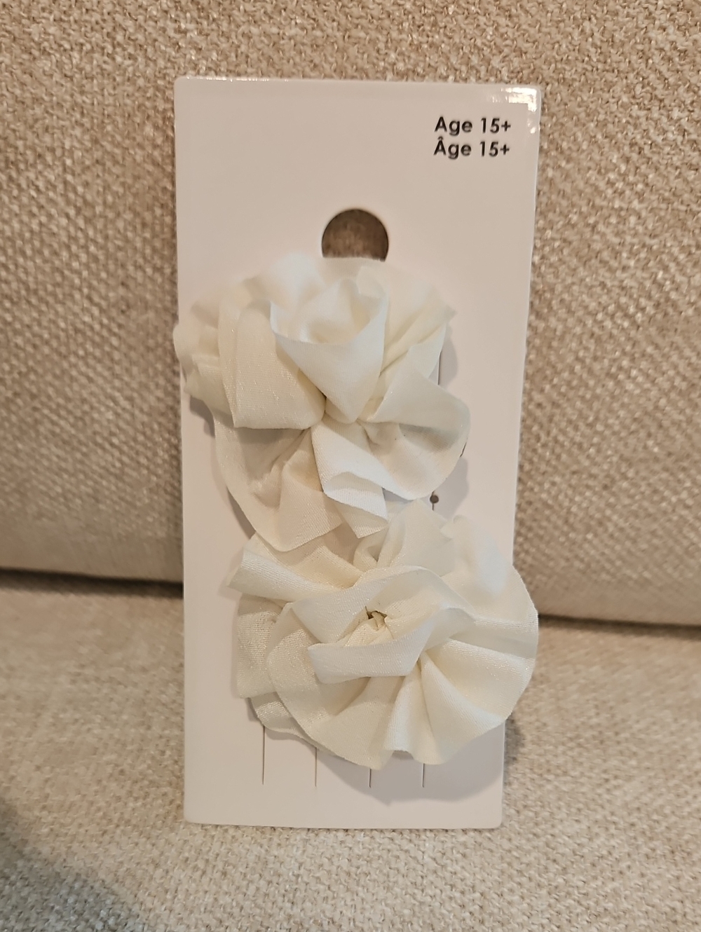 GAP White Fabric Flower Hair Clips for Kids